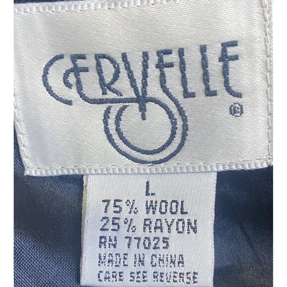 CERVELLE Woman Wool Blend Blazer Jacket Plaid Winter One Button Size LARGE - Picture 2 of 3